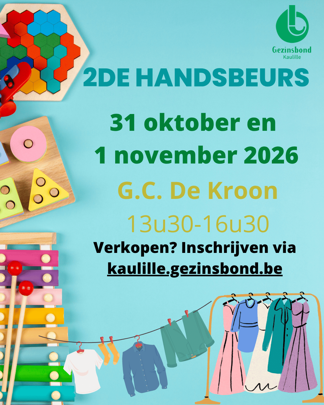 Tweedehandsbeurs Kaulille zaterdag 31 oktober