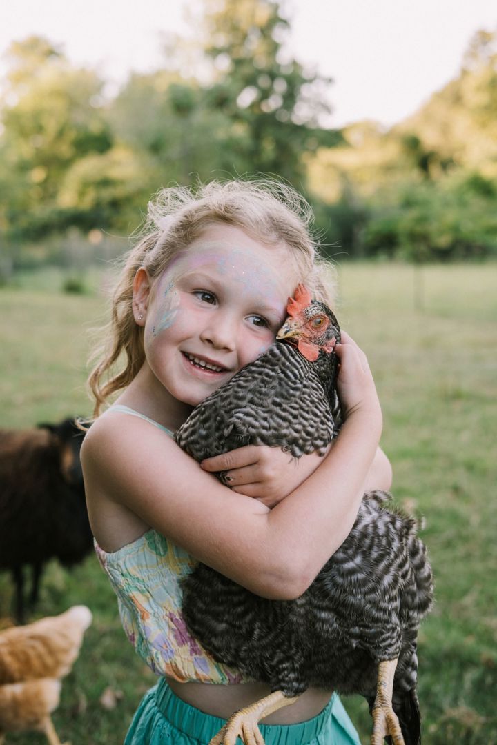 Zelf Foto's Maken Gezin Kind Met Tamme Kip Fotograaf Ilke Goddemaer