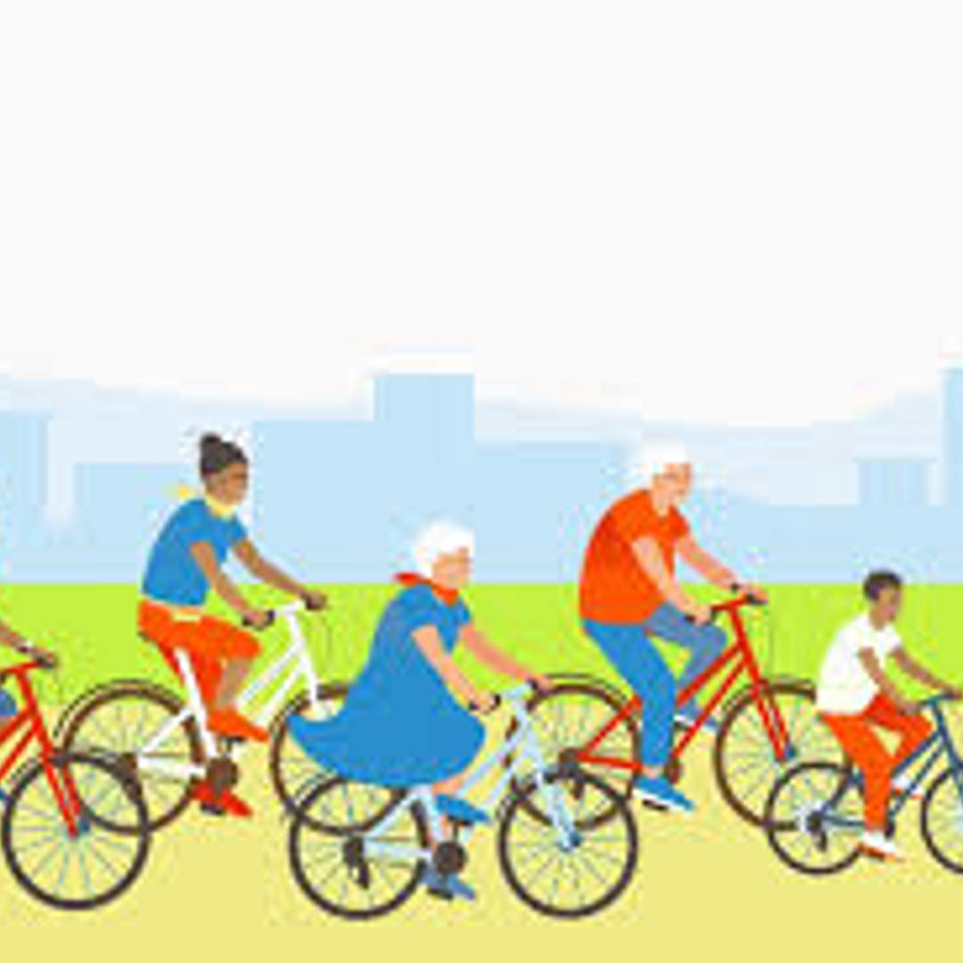 Sportieve grootouders fietsen