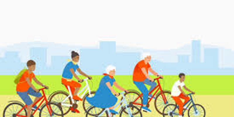 Sportieve grootouders fietsen