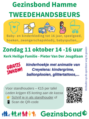 Tweedehandsbeurs Hamme zondag 11 oktober