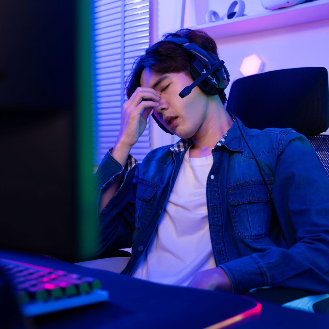 Vermoeide Tiener Headset Computer Gaming Balen