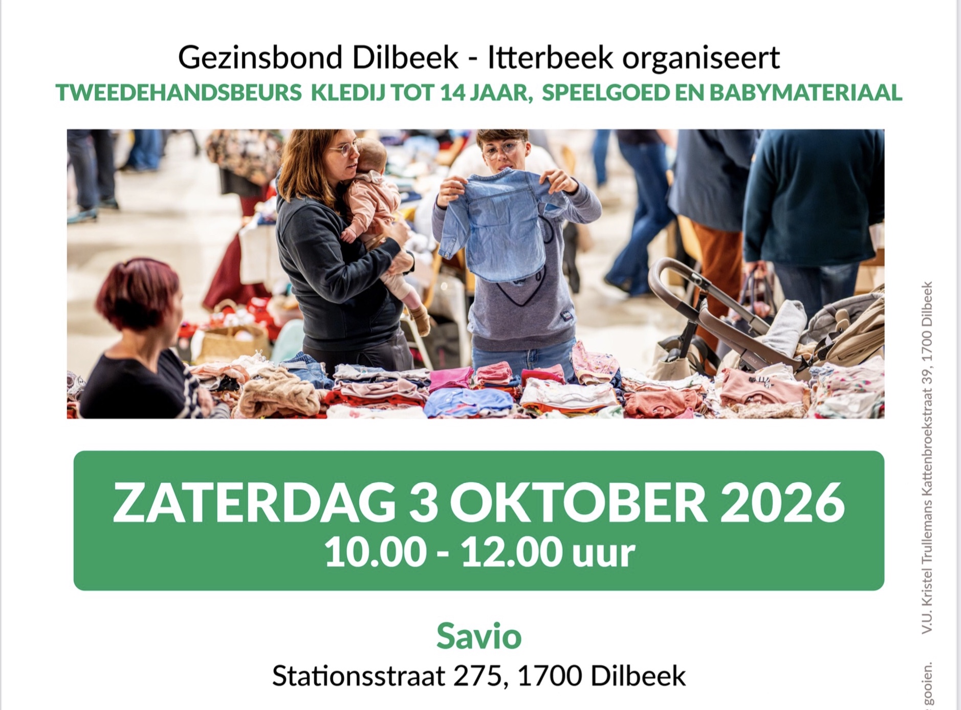 Tweedehandsbeurs Dilbeek zaterdag 3 oktober