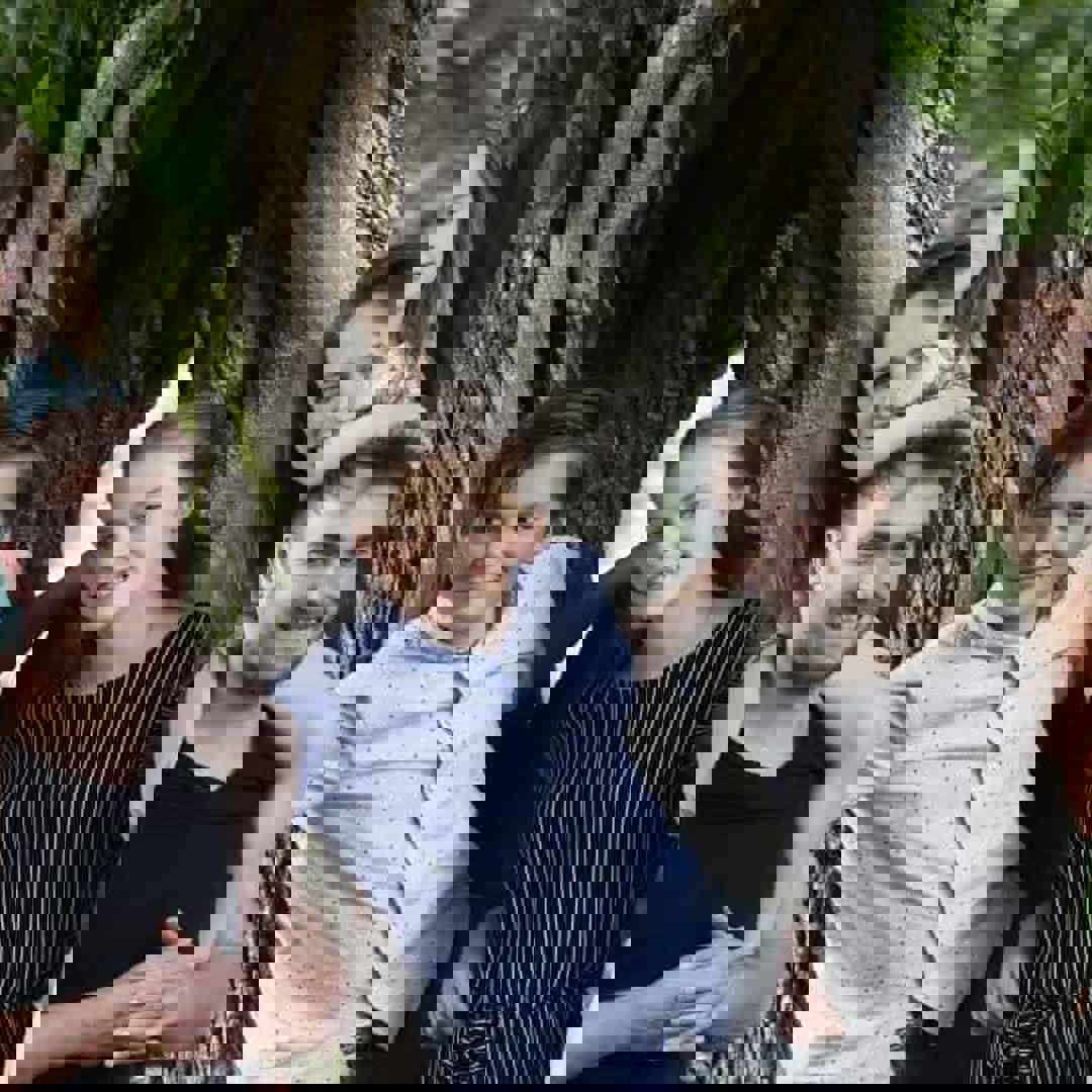 Stephanie Planckaert en Christopher met hun kinderen