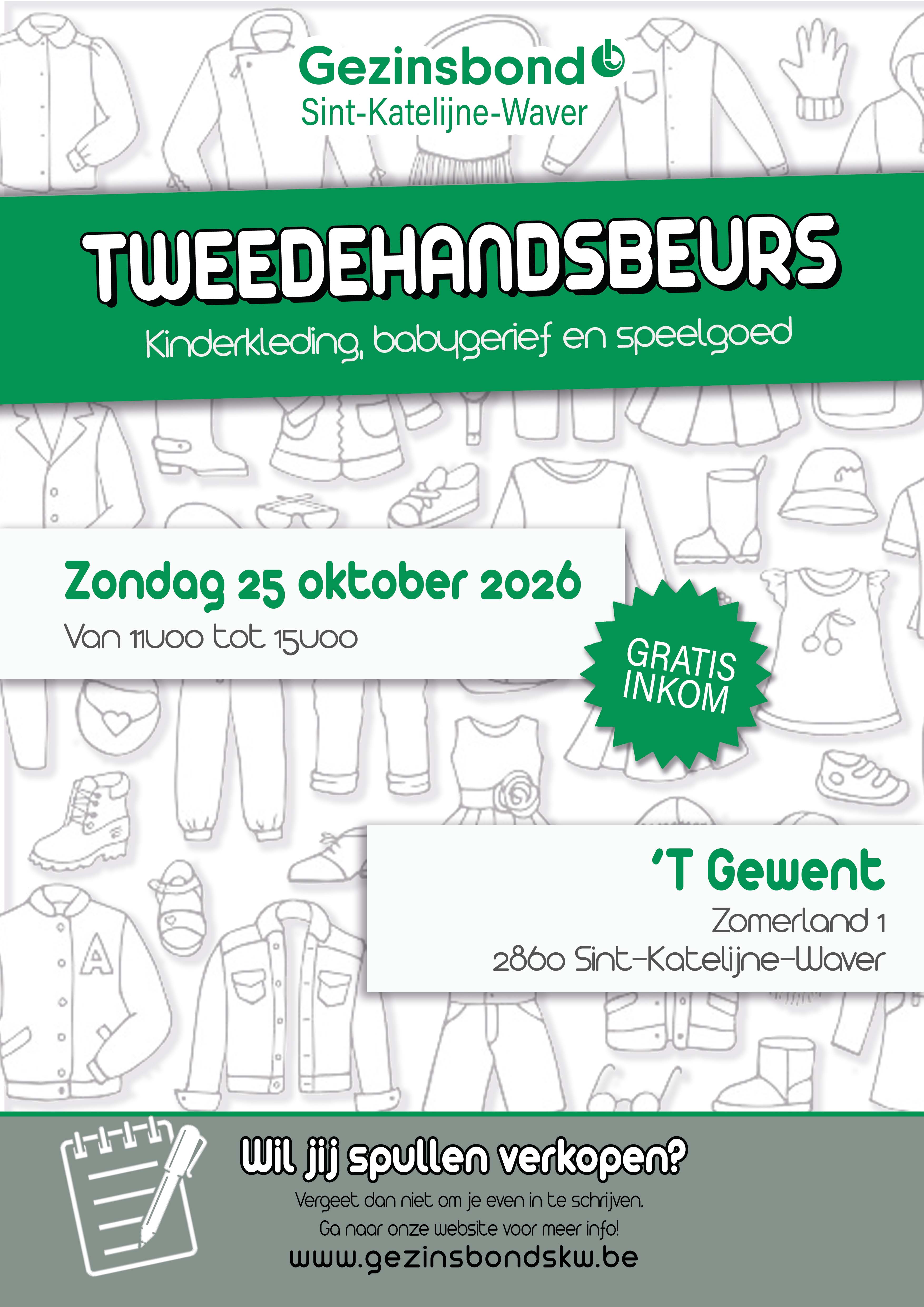 Tweedehandsbeurs Sint-Katelijne-Waver zondag 25 oktober