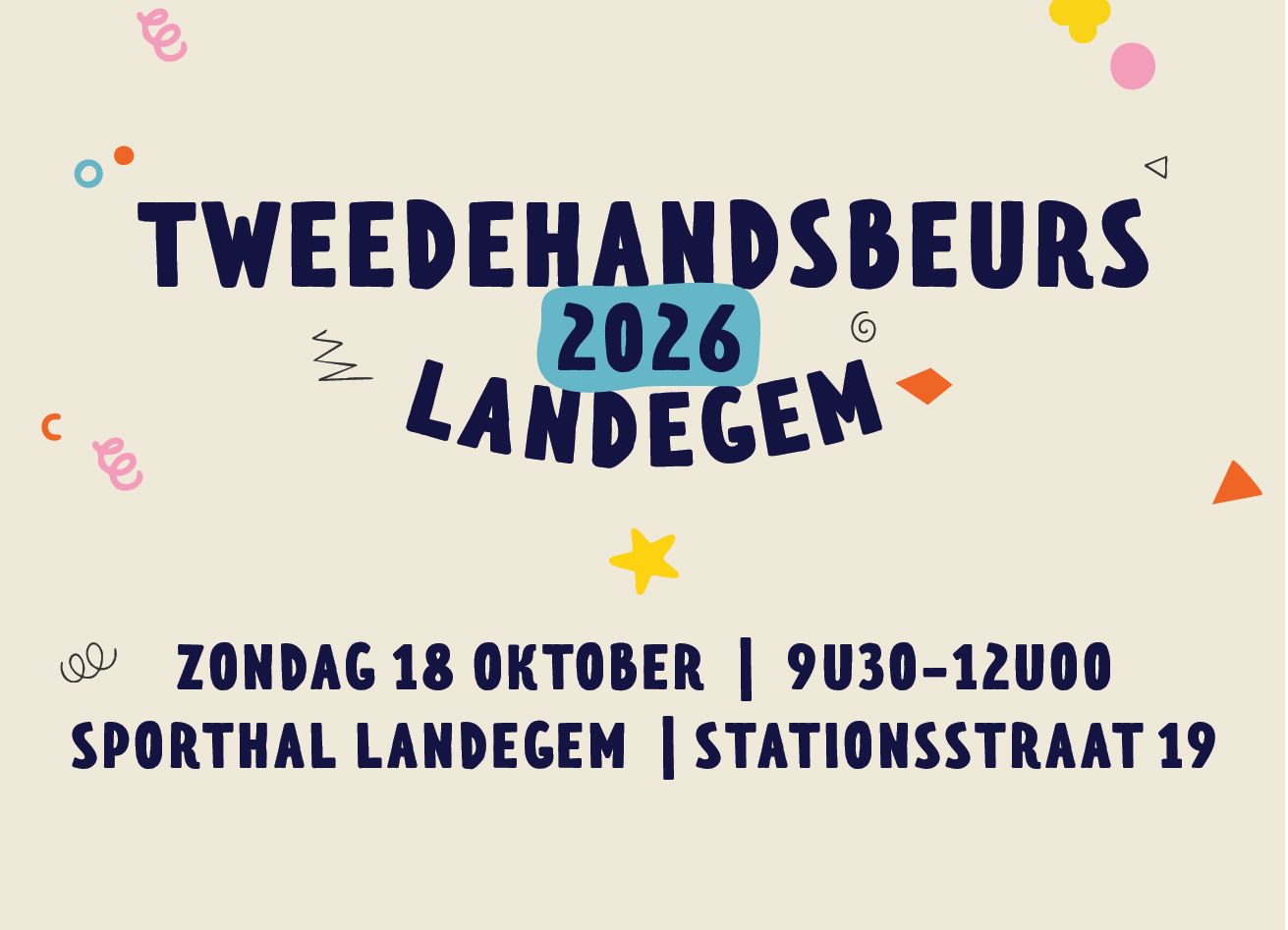 Tweedehandsbeurs Landegem zondag 18 oktober
