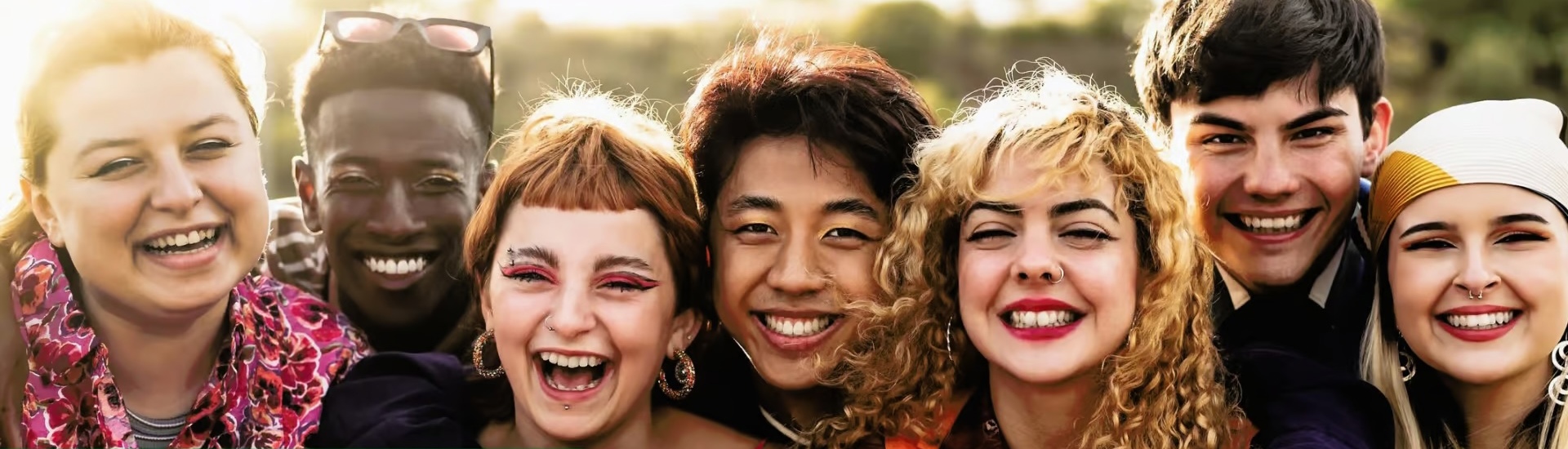 zeven mensen met verschillende huidskleur maken Safer Space Podcast