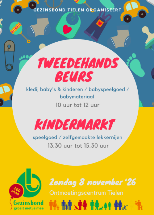 Tweedehandsbeurs Tielen zondag 8 november