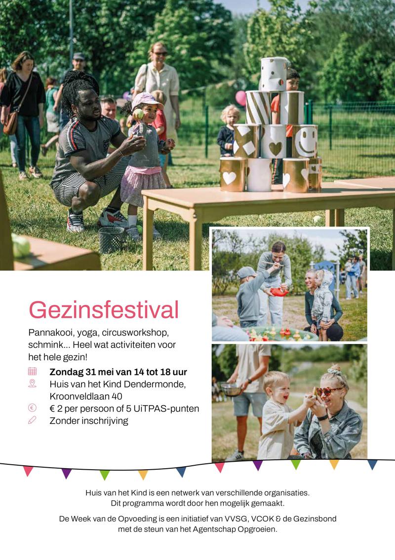 Gezinsfestival Week van de opvoeding i.s.m. Het Huis van het Kind